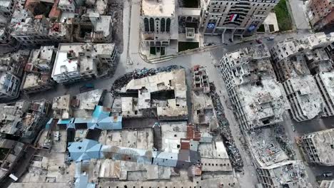Aerial-view-of-ravaged-houses-in-Aleppo
