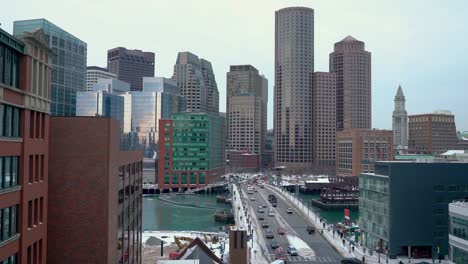 Boston-Centro-de-la-ciudad-en-la-mañana-de-invierno