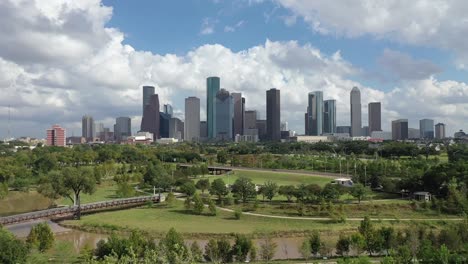 Aerial-of-Downtown-Houston,-Texas