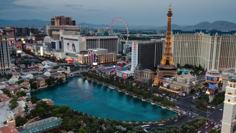 Time-lapse-of-the-Bellagio-Fountains-&-Las-Vegas-Boulevard-at-sunset