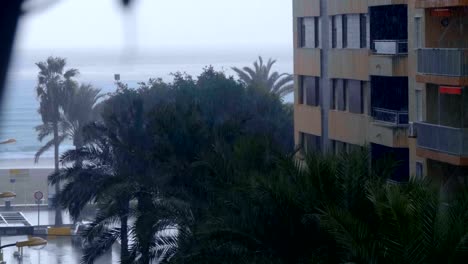 Heavy-rain-in-a-coastal-tourist-city-in-the-south-of-Spain