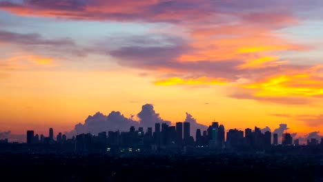 Philippinen-Manila-skyline-Sonnenuntergang-Zeitraffer