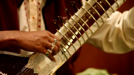 Manos-Tocando-El-Sitar:-India