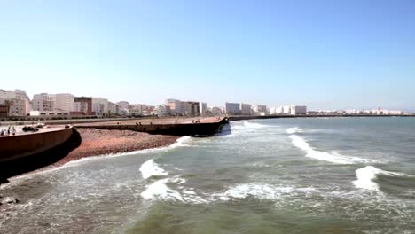 City-panorama-of-Casablanca,-Morocco