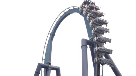 SLOW-MOTION:-Upside-down-roller-coaster-ride