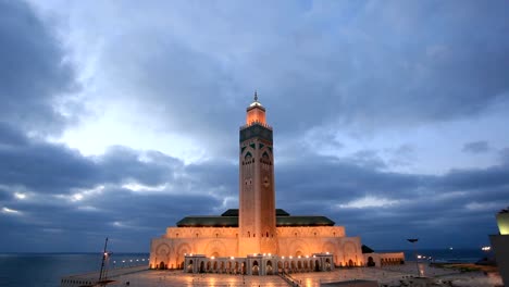 Great-Mosque-of-Hassan-II-in-Casablanca,-Morocco