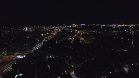 Aerial-video-von-Boston-bei-Nacht