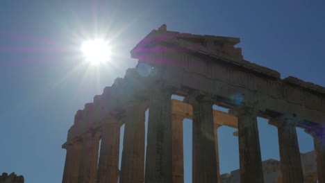 Timelapse-Blick-auf-die-Akropolis-in-Athen,-Griechenland