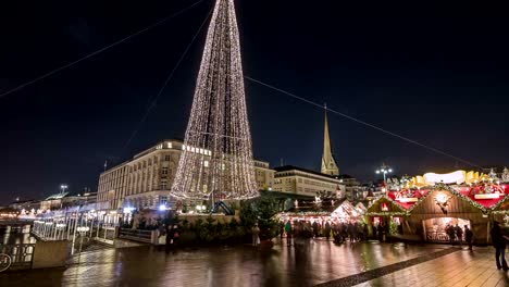 Hamburg-Weihnachtsmarkt-und-Tilt-Zeitraffer-Pan-Stil