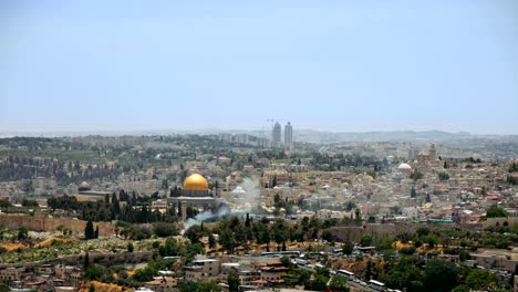 Lapso-de-tiempo-de-vista-aérea-panorámica-de-Jerusalén