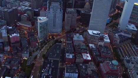 Aerial-view-of-Boston-at-dusk