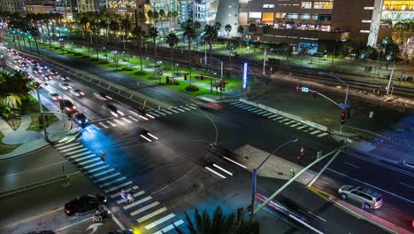 Parque-de-Petco-Centro-San-Diego-área-tráfico-noche-Timelapse