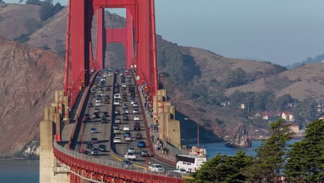 Golden-Gate-Bridge-in-San-Francisco-Verkehr-Tag-Timelapse