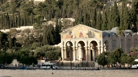 am-Nachmittag-Blick-auf-die-Kirche-aller-Nationen-in-jerusalem