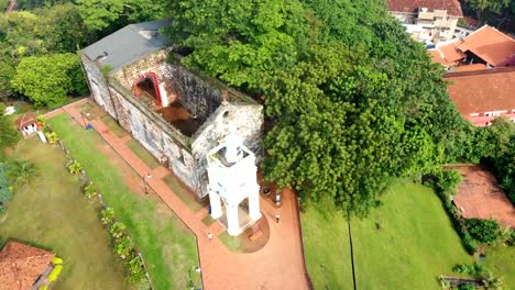 Aerial-view-of-Malacca-cityscape-with-St-Paul's-Church-at-daytime