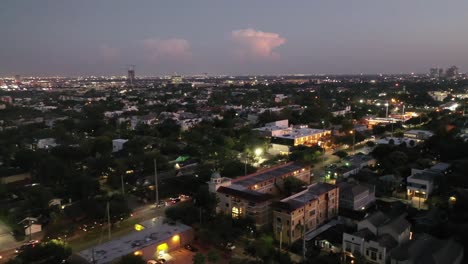 Aerial-of-Downtown-Houston,-Texas-at-Night