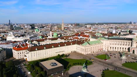 Heldenplatz-de-Viena-Hofburg-aérea-Biblioteca-Nacional-Austriaca