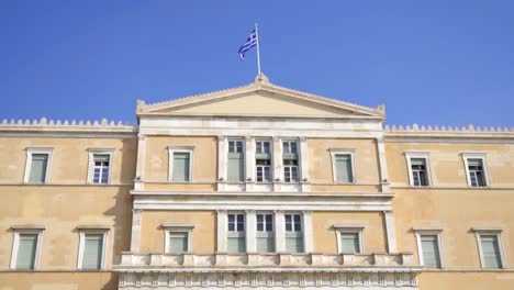 Gebäude-der-hellenischen-Parlament-in-Athen,-Griechenland.