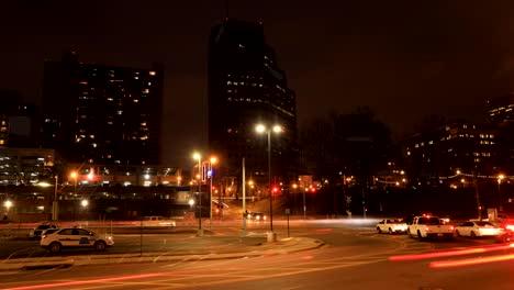 Night-timelapse-of-Memphis,-Tennessee-city-center