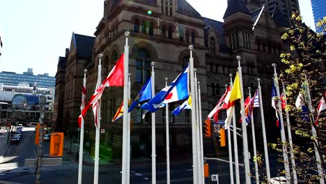 Provincial-flags-und-der-Old-City-Hall-Toronto