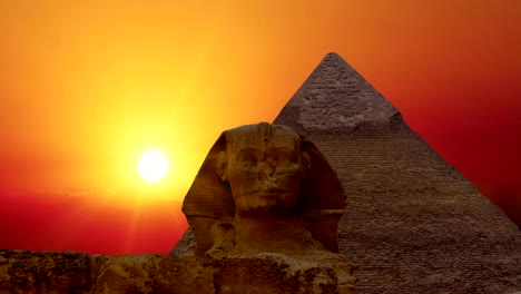 Lapso-de-tiempo.-Amanecer-sobre-la-pirámide-de-Cheops-y-Esfinge.-Giza-Egipto-v.4