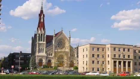 Estados-Unidos-día-de-verano-de-Filadelfia-y-la-iglesia-de-St-Francisco-Xavier-4-k,-Pensilvania