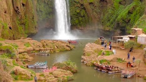 Ouzoud-Waterfalls-located-in-the-Grand-Atlas-village-of-Tanaghmeilt,-in-the-Azilal-province-in-Morocco,-Africa