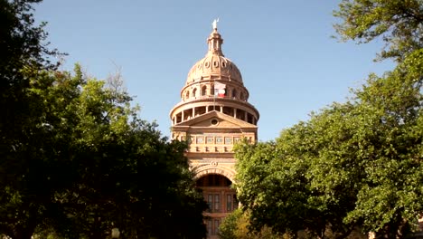 Austin-Texas-Capital-Building-United-States-Flags-Wave-Downtown-Skyline