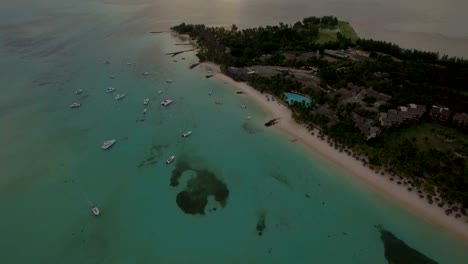 Aerial-view-of-blue-ocean-and-Mauritius-Island