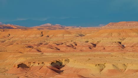 Time-lapse-over-Sahara-desert,-moving-clouds-and-dune-shadows