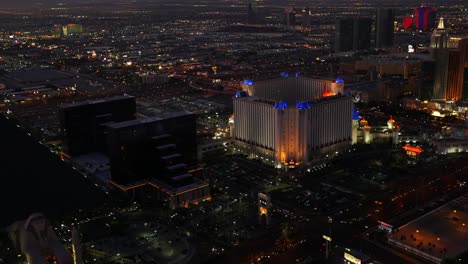 Las-Vegas,-Nevada-Aerial-view-of-Las-Vegas-Strip-at-night