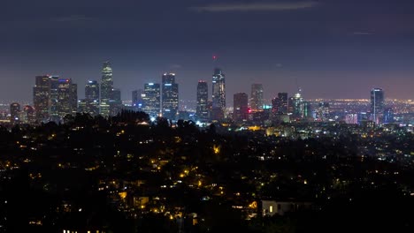 Downtown-Los-Angeles-Panning-Shot-bei-Nacht-Zeitraffer-(Earth-Hour)