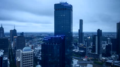 Skyline-von-Melbourne-bei-Sonnenaufgang