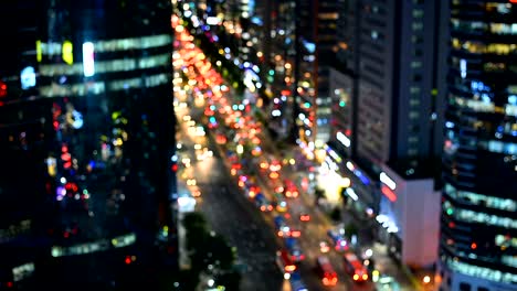 Out-of-focus-with-blurry.-unfocused-city-lights.-traffic-bokeh.Gangnam-City-,Seoul-Korea