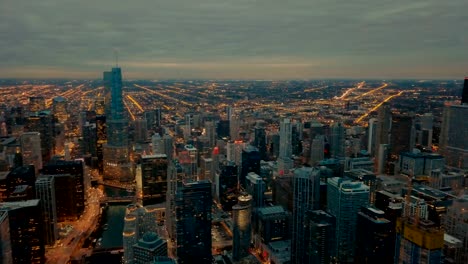 Horizonte-de-Chicago-y-la-Bahía-al-atardecer