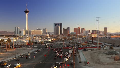 Berühmten-Las-Vegas-Boulevard-Strip-in-der-Innenstadt-von-Nevada,-USA