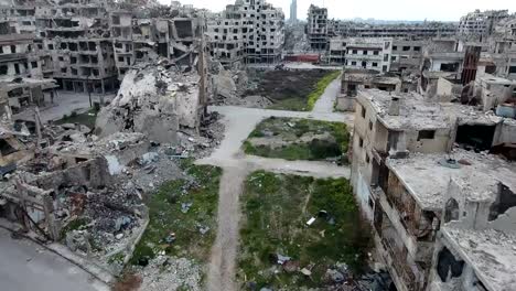 Aerial-in-the-street-of-Aleppo-after-bombing