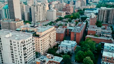 areal-drone-footage-of-montreal-canada-at-sunset