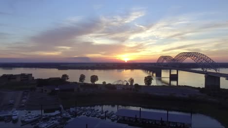 Drone-over-Memphis-Arkansas-Bridge