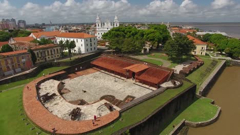 Fortress-in-the-old-town-of-Belém,-Pará,-Brazil,-Amazon-Region