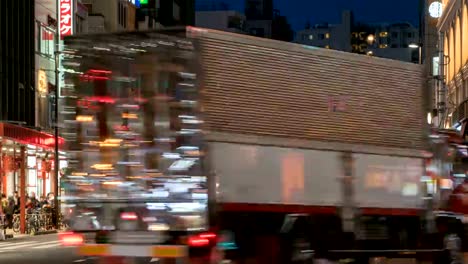 4K-time-lapse-:-Pedestrians-crowded-and-traffic-near-asakusa-station,-Tokyo