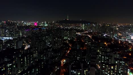 Aerial-of-Seoul,-South-Korea