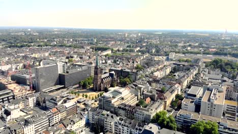 Aerial-View-Dusseldorf-Germany.-Flight-over-the-city