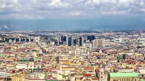 Lapso-de-tiempo-de-Panorama,-Italia,-ciudad-de-Nápoles