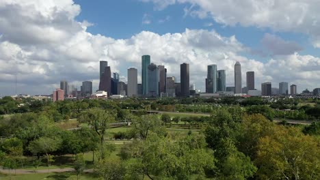 Aerial-of-Downtown-Houston,-Texas