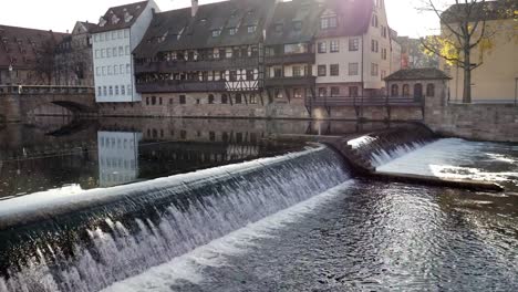 River-Pegnitz-Nuremberg,-Germany,-November-15th-2018