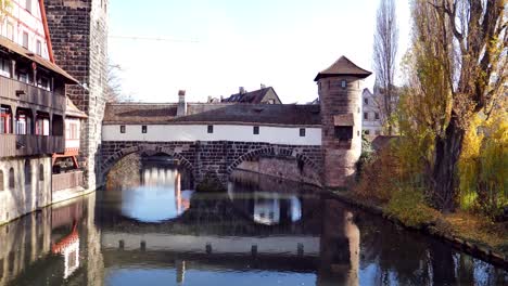 River-Pegnitz-Nuremberg,-Germany,-November-15th-2018