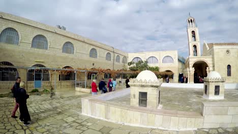 Panorámica-del-monasterio-de-St-Theodosius,-Ubeidiya,-Deir-Dosi,-Deir-Ibn-Ubeid,-Israel