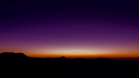 Rainbow-Sunrise-with-Purple,-Orange-over-the-Blue-Ridge-Mountains