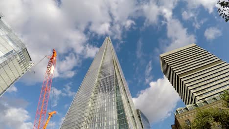 Skyscrapers,-Sky-and-Clouds,-Time-Lapse